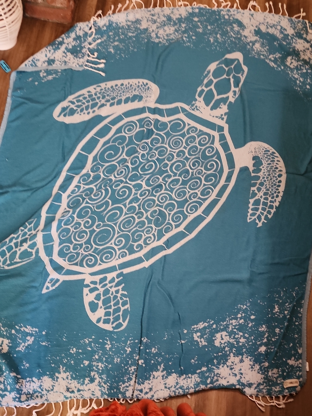 Turquoise Sea Turtle Beach Throw Blanket - Brand